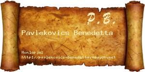 Pavlekovics Benedetta névjegykártya
